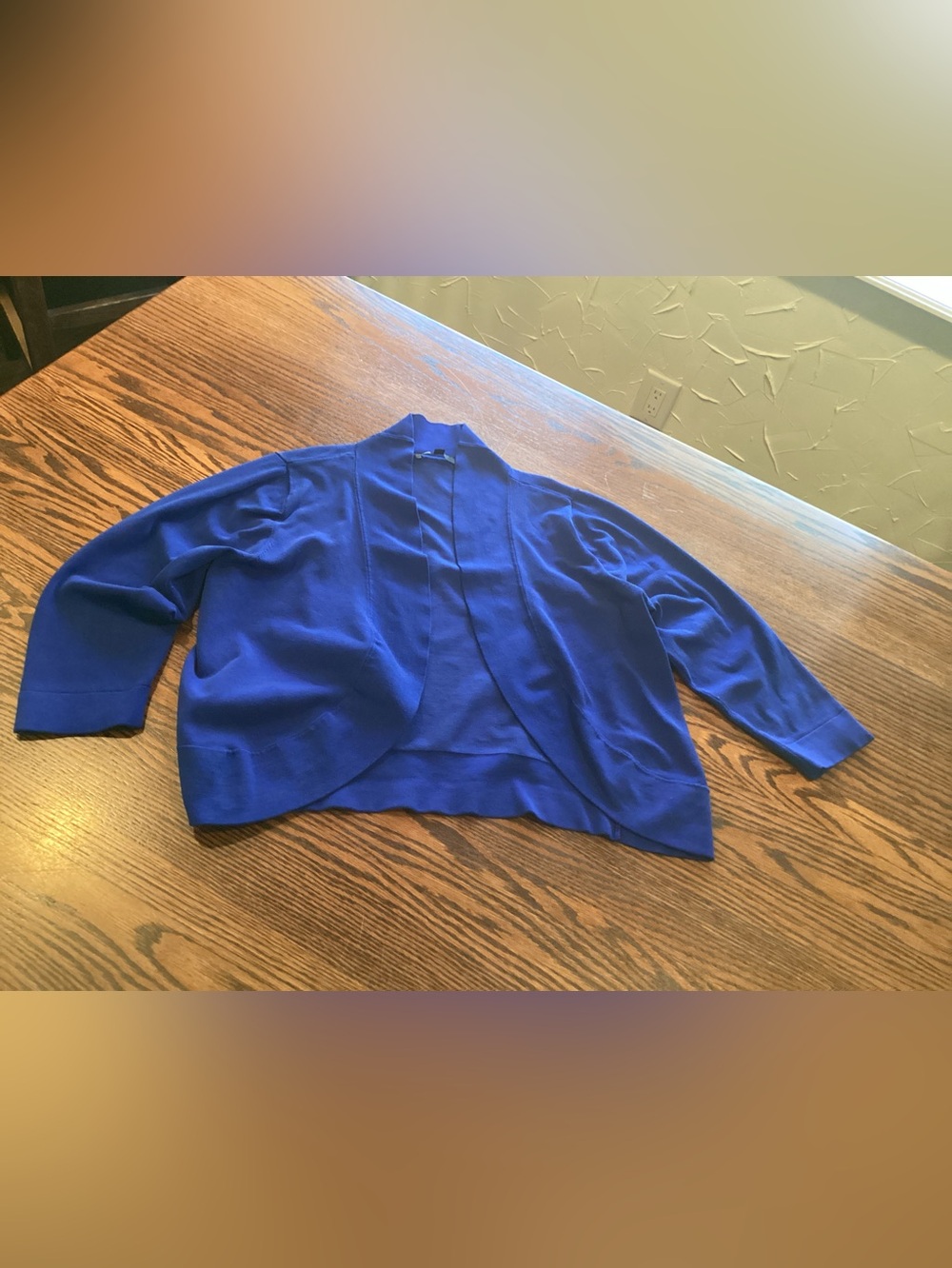 Chaus Open-Front Bolero Shrug Knit Cardigan in Royal Blue
